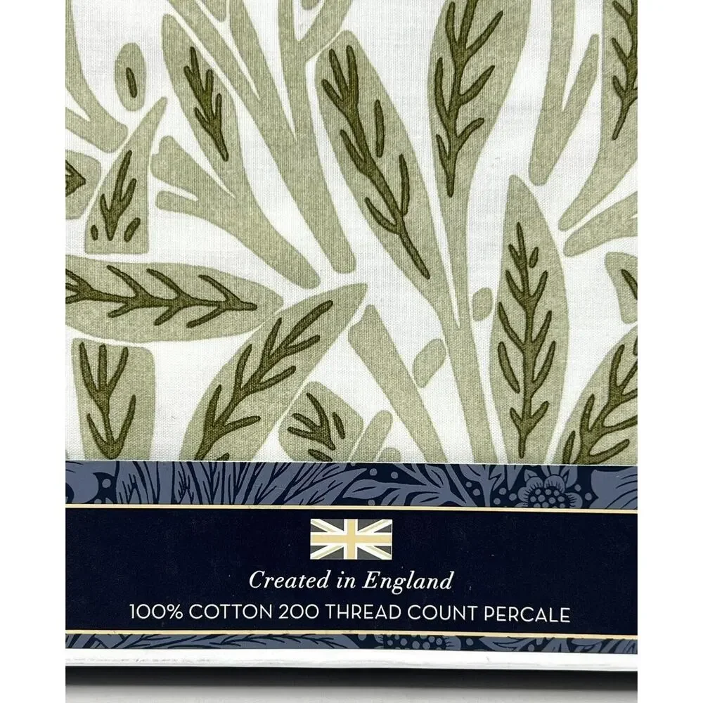 WILLIAM MORRIS Original Willow Artichoke Green STANDARD Pillowcases Percale